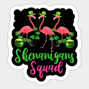 Shenanigan Squad Irish Flamingo Leprechaun St Patrick's Day Sticker